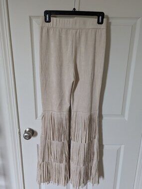 NWOT Fringe flare leg pants